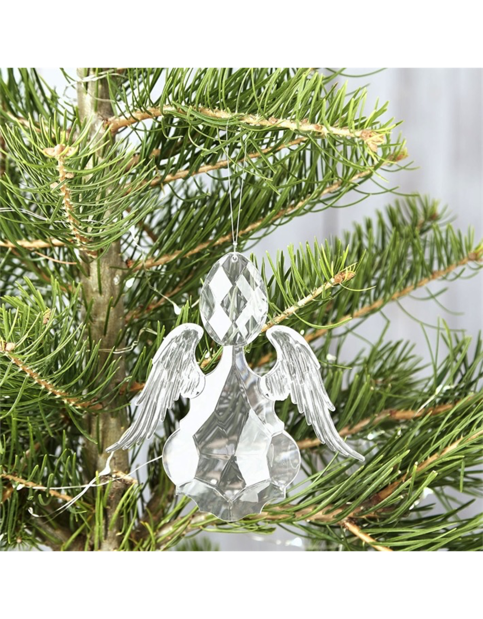 Twos Company Clear Acrylic Angel Ornament 6 Inches