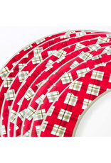 Papyrus Christmas Paper Dinner Plates 8pk Round with Plaid Border