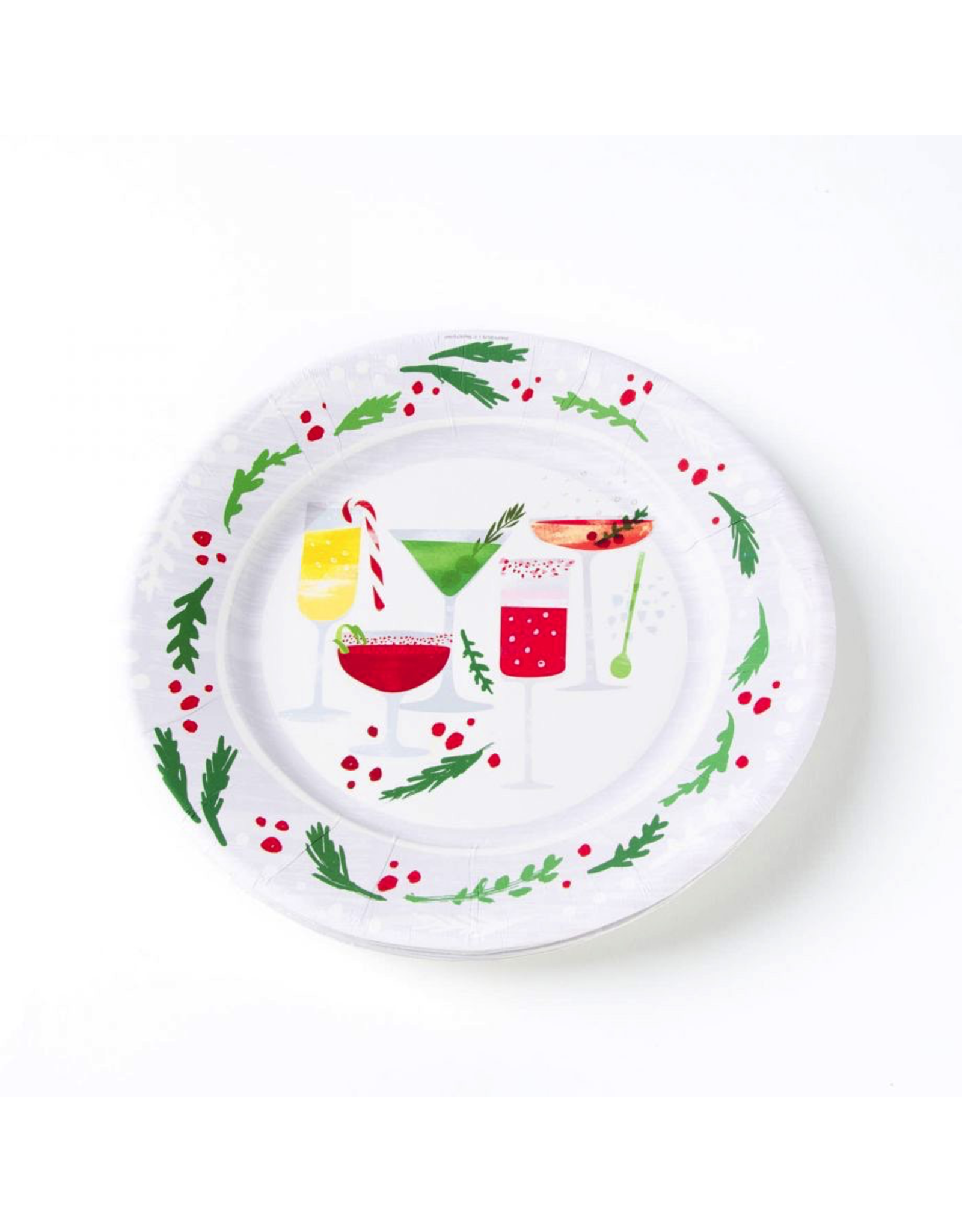 Papyrus Christmas Paper Salad-Dessert Plates 8pk Round-Cocktails Hour
