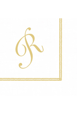 Caspari Monogram Initial R Paper Cocktail Napkins 20pk