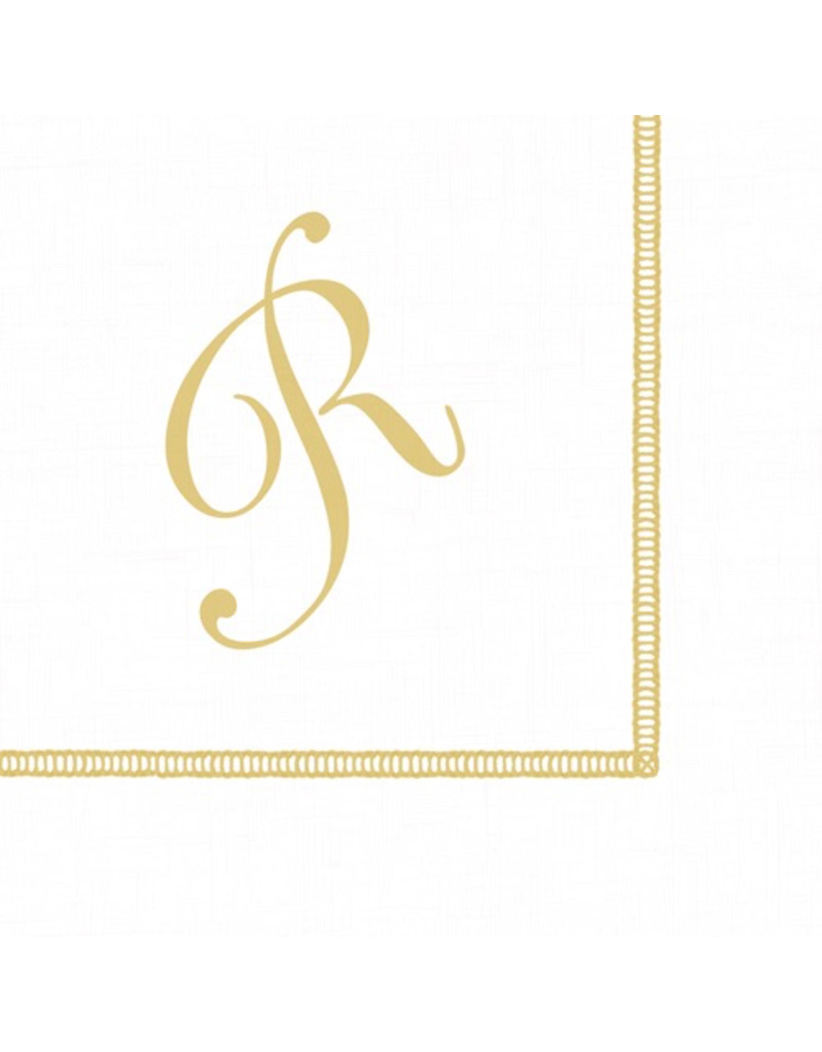 Caspari Monogram Initial R Paper Cocktail Napkins 20pk