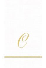 Caspari Monogram Initial C Paper Guest Napkins 15pk