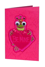 Katherine's Collection Valentines Card Frog Holding Heart with Be Mine