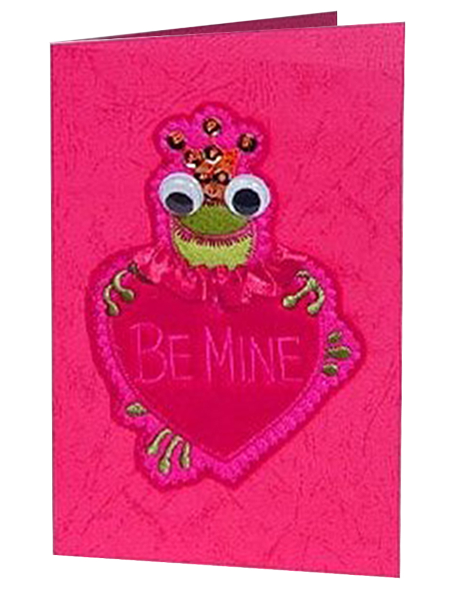 Katherine's Collection Valentines Card Frog Holding Heart with Be Mine