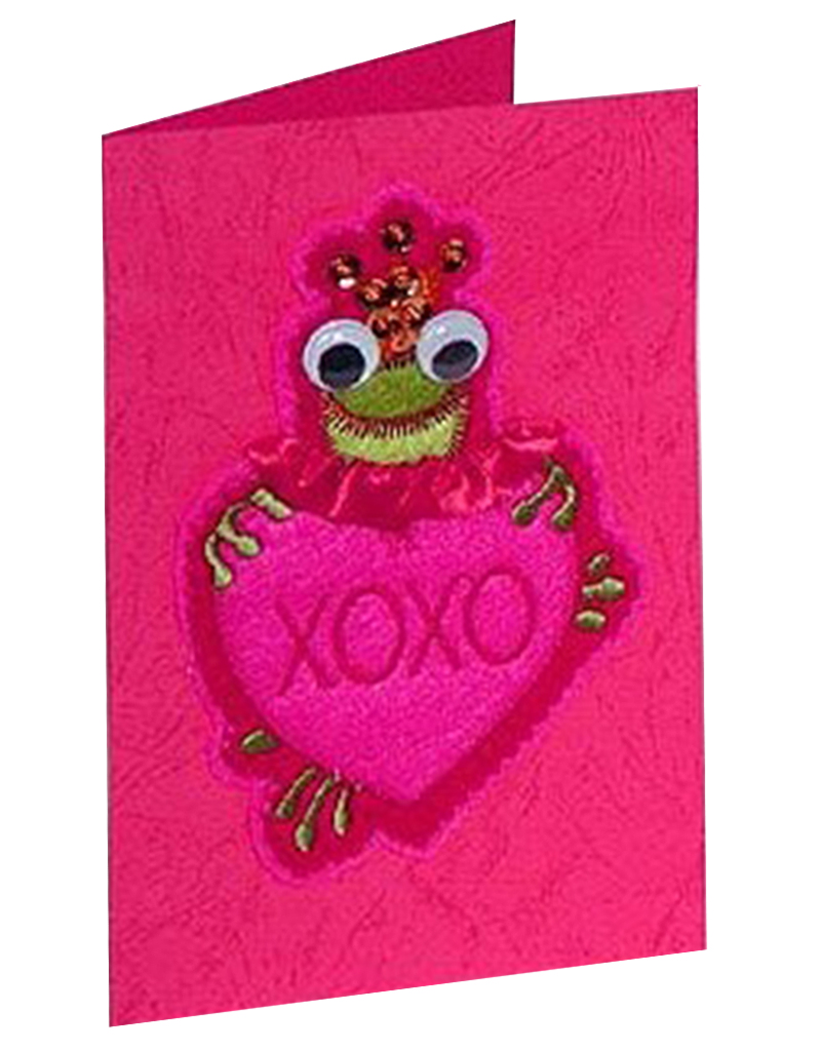 Katherine's Collection Valentines Card Frog Holding Heart with XOXO