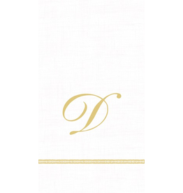 Caspari Monogram Initial D Paper Guest Napkins 15pk