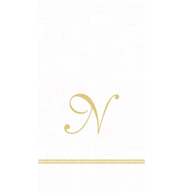 Caspari Monogram Initial N Paper Guest Napkins 15pk