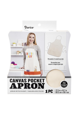 Darice Cotton Canvas Adult Apron With Pocket 19.7x27.3 Inch Natural