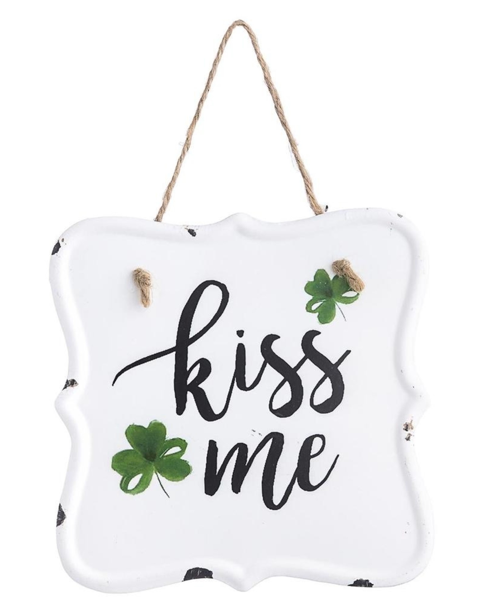 Darice Kiss Me Metal Sign Plaque 6x6 Irish St Patricks Day Decor