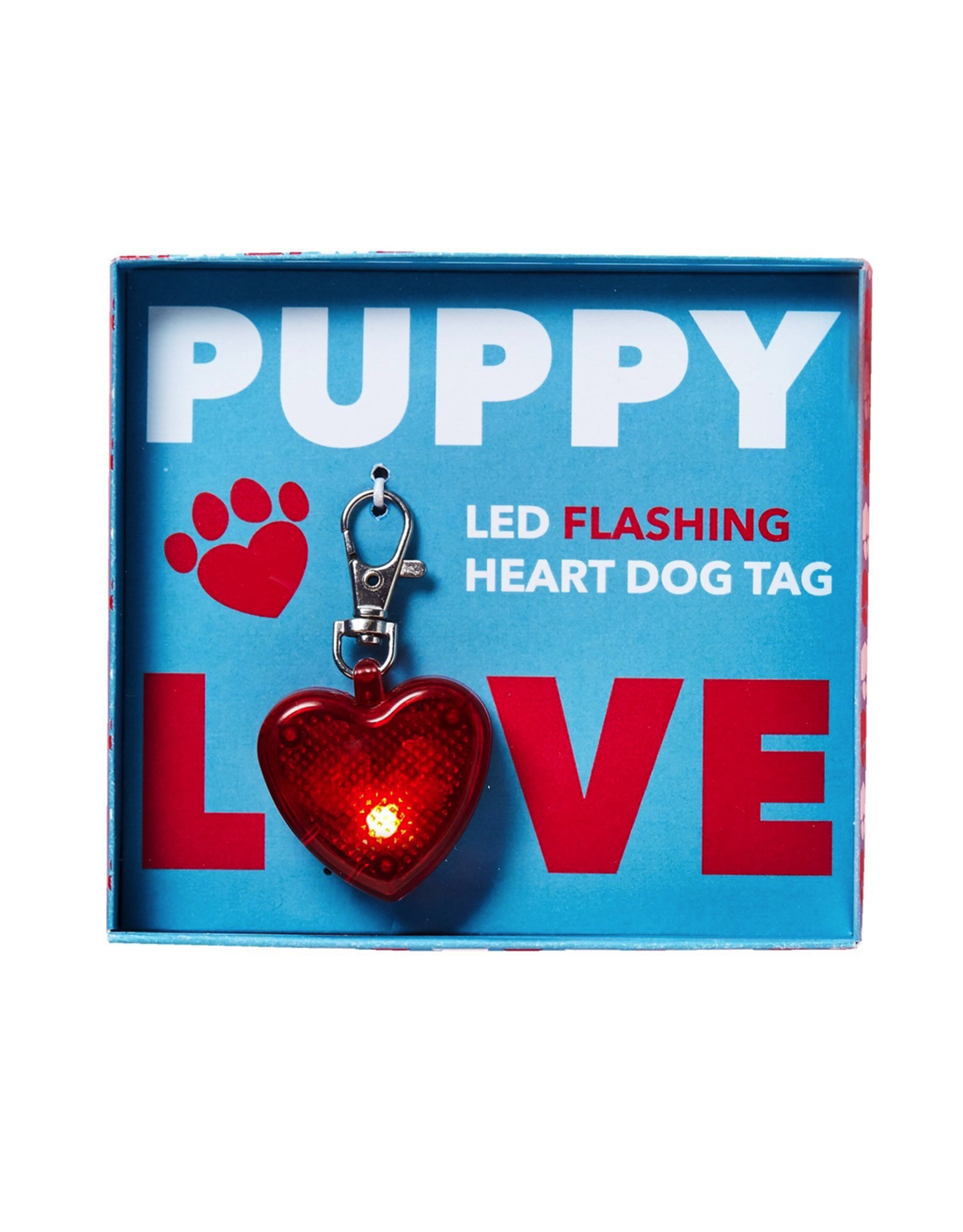 Twos Company LED Flashing Red Heart Pet Dog Tag 80814