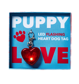 Twos Company LED Flashing Red Heart Pet Dog Tag 80814