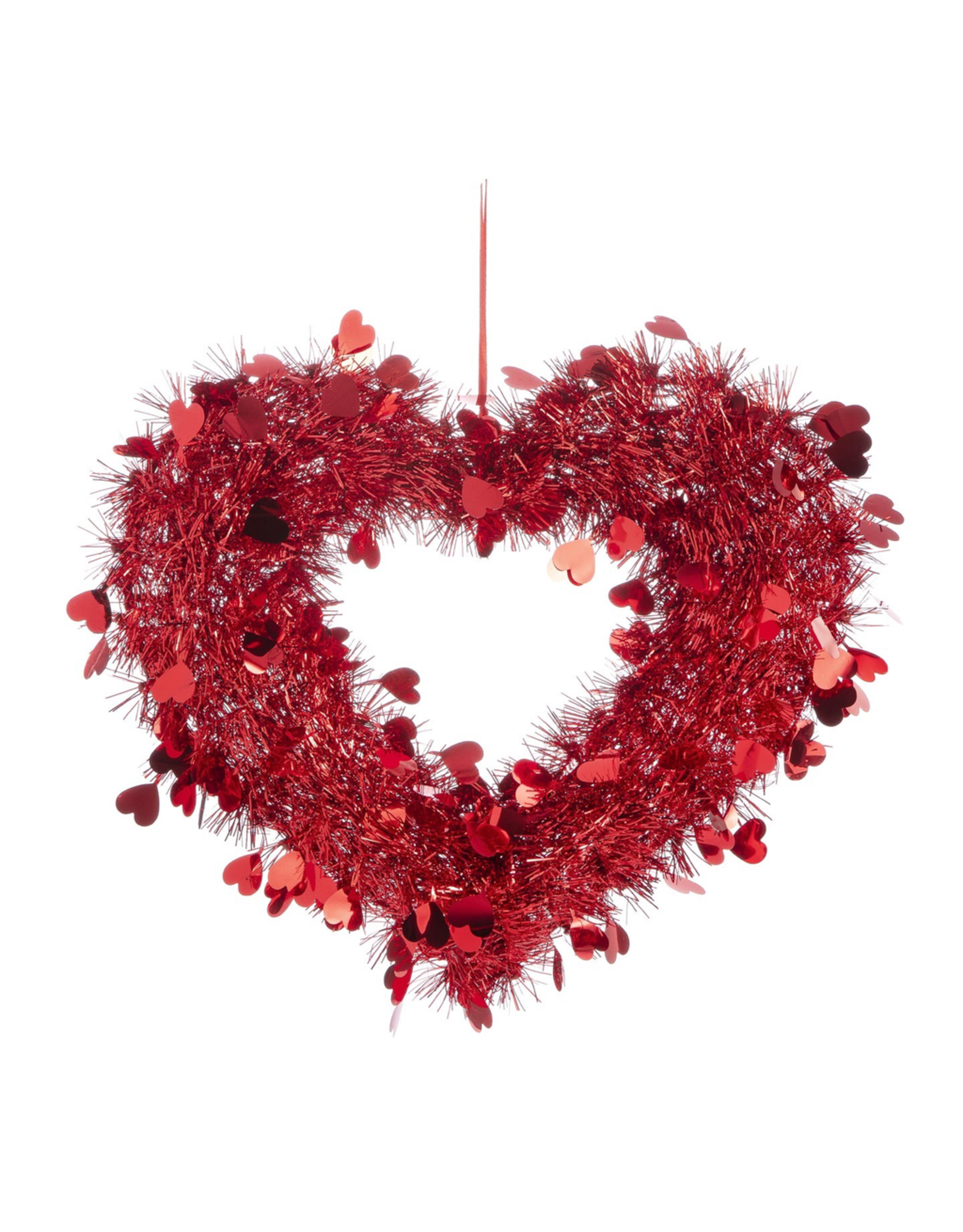 Darice Red Tinsel Hearts Wreath 16x13 Inch Valentines Day Heart Decor Digs N Gifts