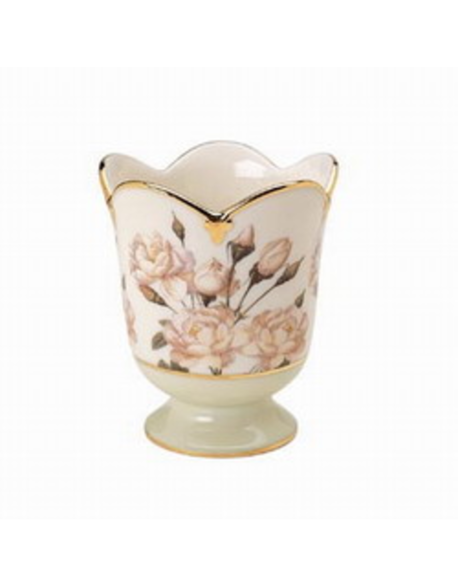 Artis Orbis White Rose Tea Light Votive Holder - Smithsonian Collection