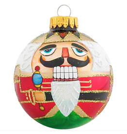 Kurt Adler Nutcracker Glass Ball Christmas Ornaments 65mm Set of 4