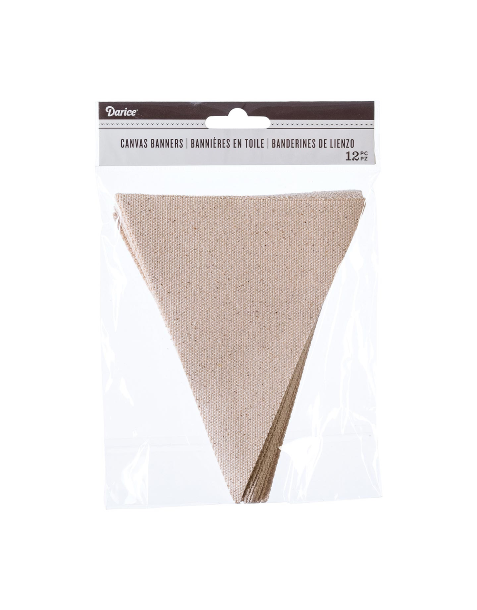 Darice Canvas Pennant Banners 4.75x6 Inch 12 Pack Natural