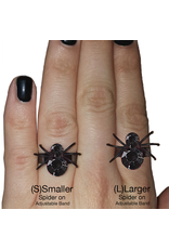 Twos Company Halloween Black Widow Bling Spider Ring .5 inch 0300-S-Black