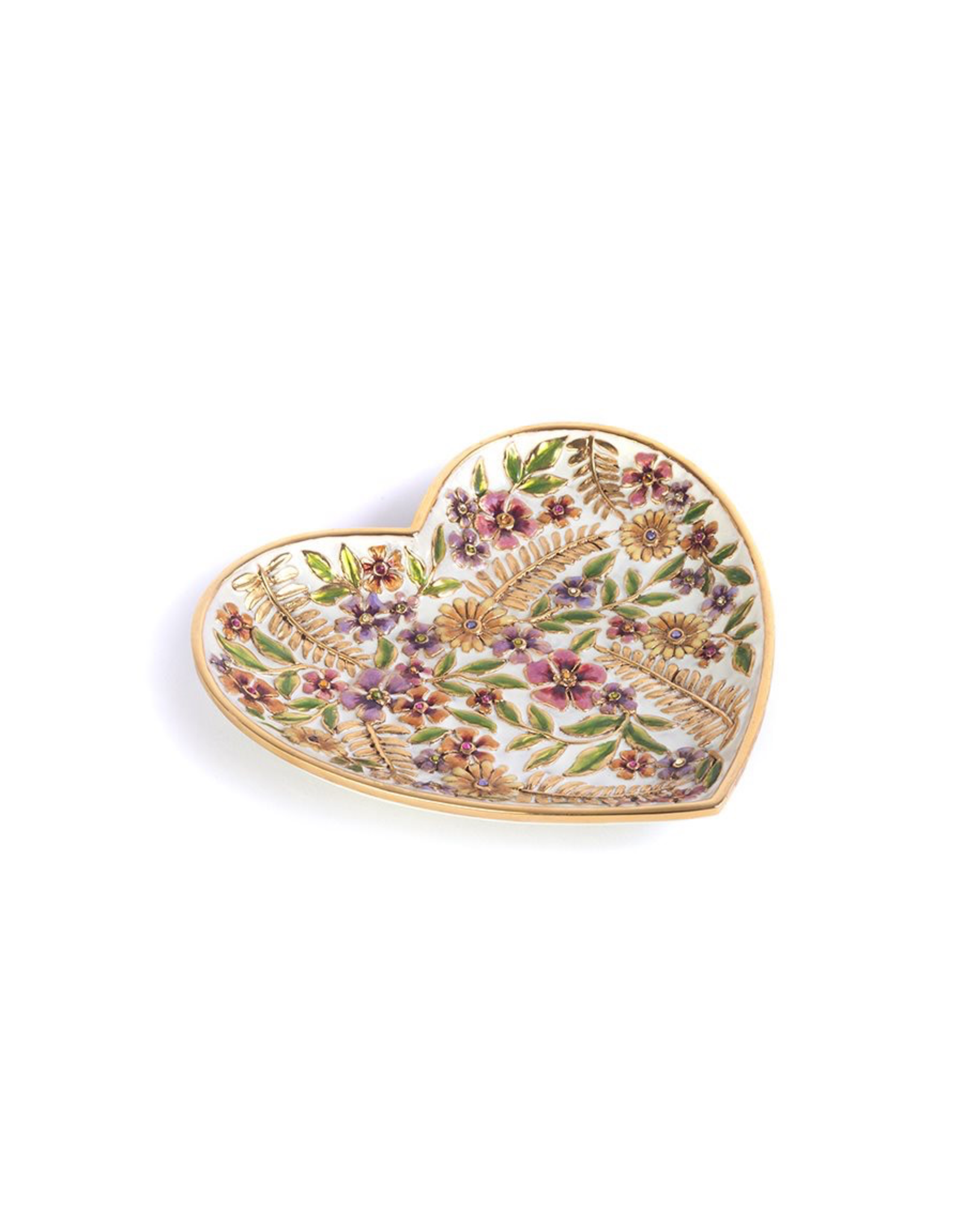Jay Strongwater Decorative Trays Aria Floral Heart Trinket Tray - Flora