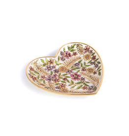 Jay Strongwater Decorative Trays Aria Floral Heart Trinket Tray - Flora