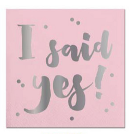 Slant Bachelorette Party Beverage Cocktail Napkins 20ct I Said Yes