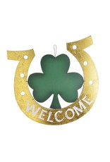 Darice Irish St Patricks Day Welcome Horseshoe Shamrock Decor 15 Inch