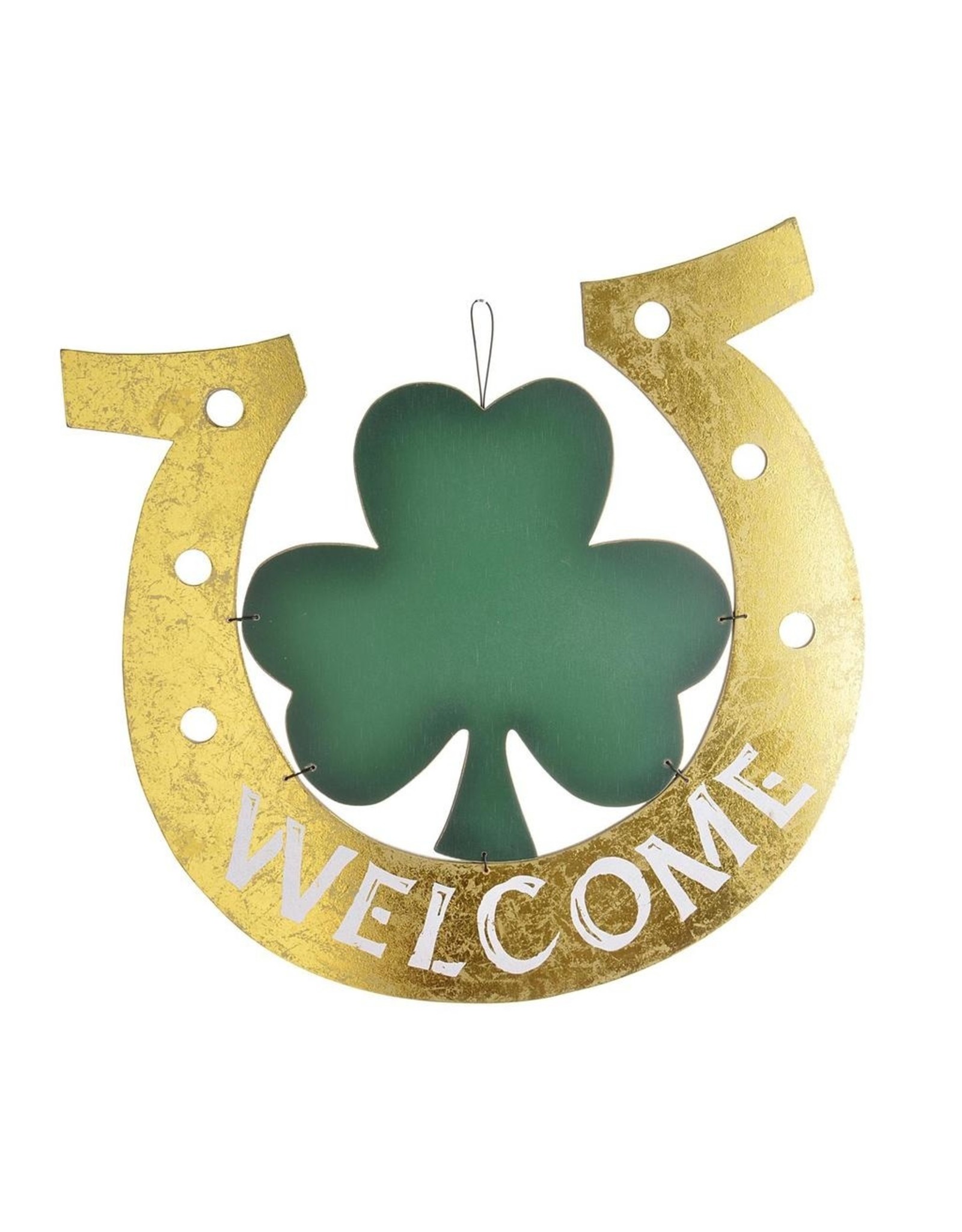 Darice Irish St Patricks Day Welcome Horseshoe Shamrock Decor 15 Inch