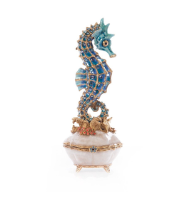 Jay Strongwater Decorative Boxes Elliot Seahorse Box - Oceana