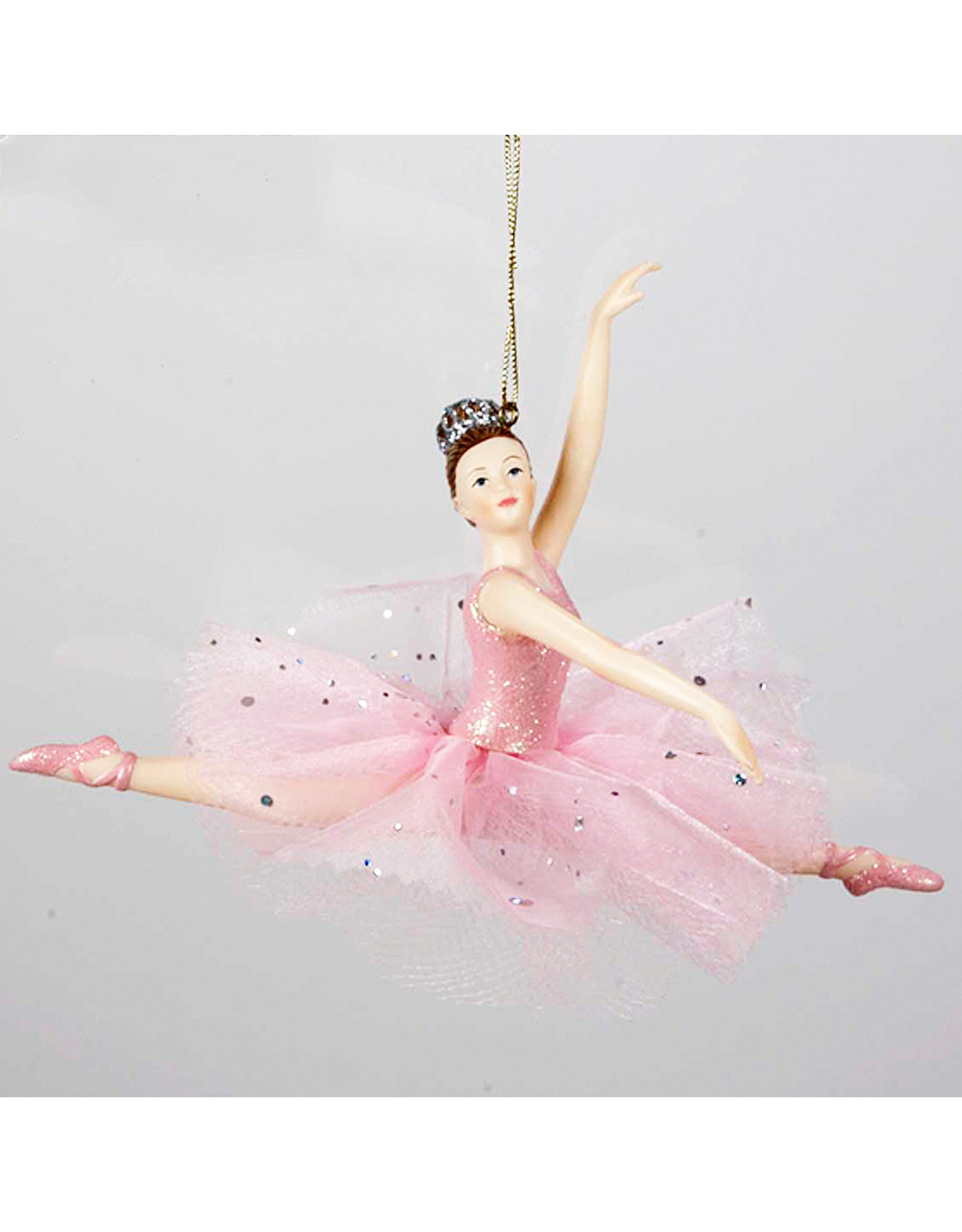 Kurt Adler Ballerina Leaping Christmas Ornament Pink Tutu