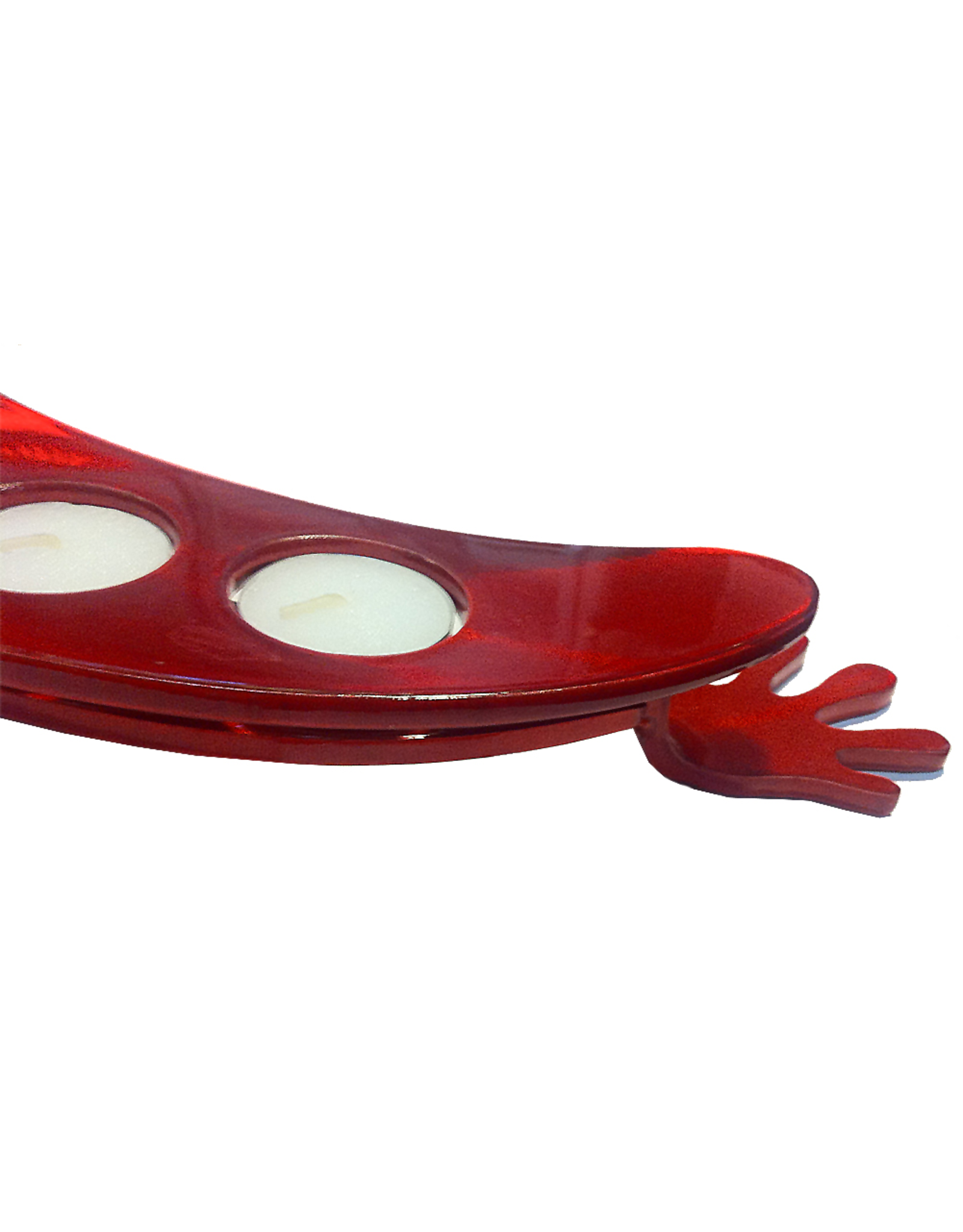 Rockledge Design Studios Red Curved Handy Tea Light Candle Tray