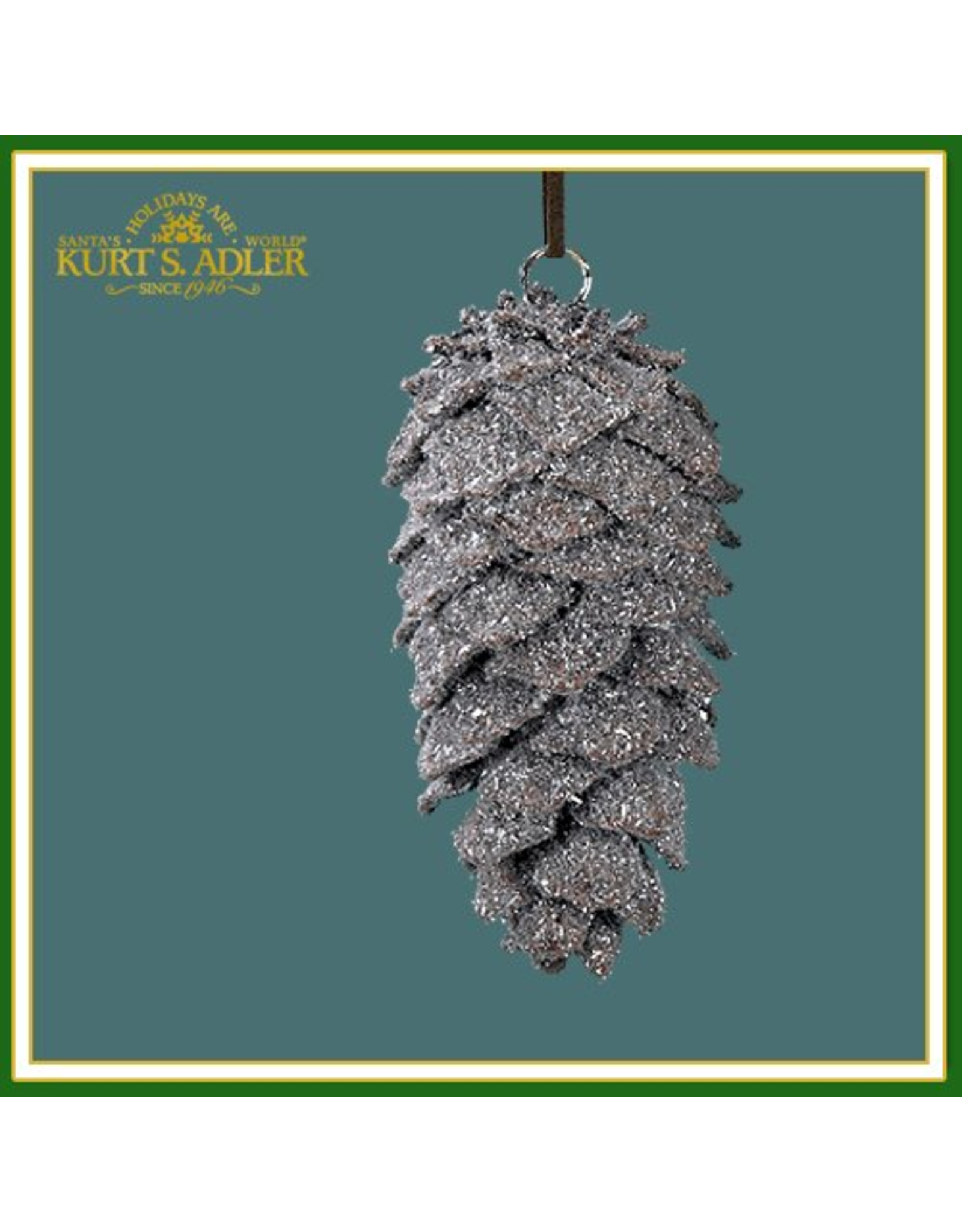 Silver Glitter Pinecone Ornament