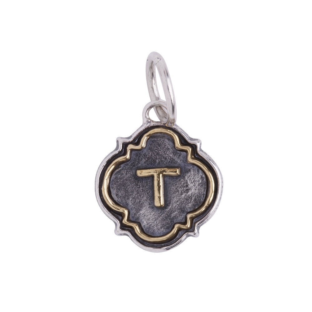 Waxing Poetic® Jewelry QTFL1MS-T Insignia T Charm - Digs N Gifts