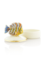 Jay Strongwater Decorative Boxes Finley Fish Round Porcelain Box