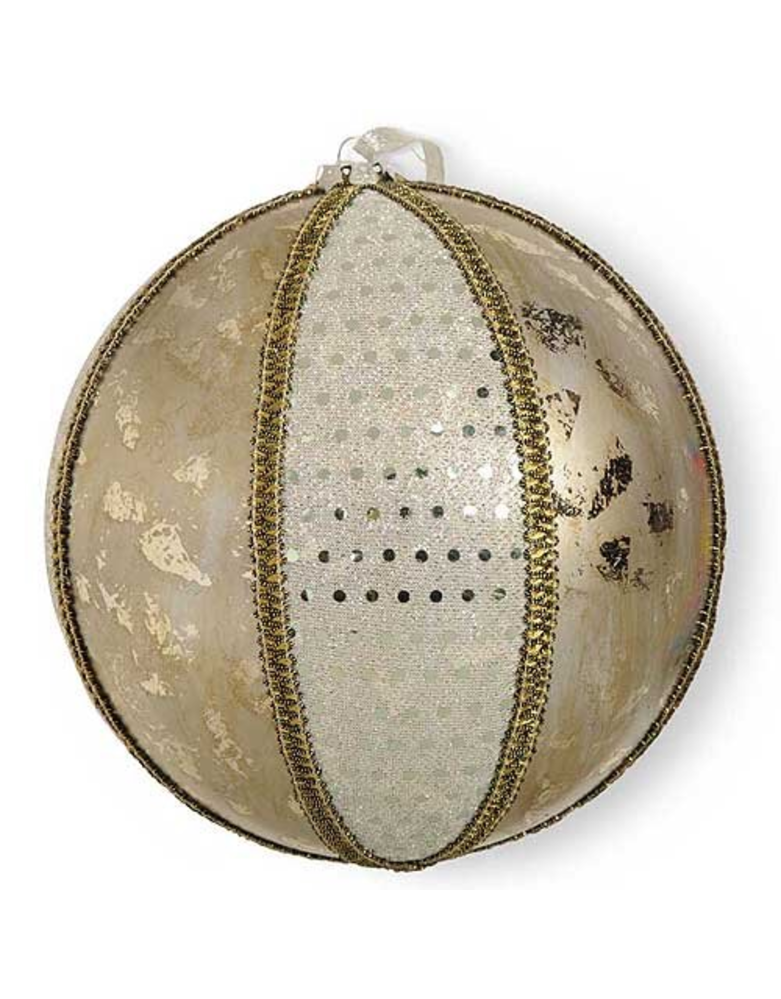 K&K Interiors Christmas Ornament Large Round Silver Gold ...