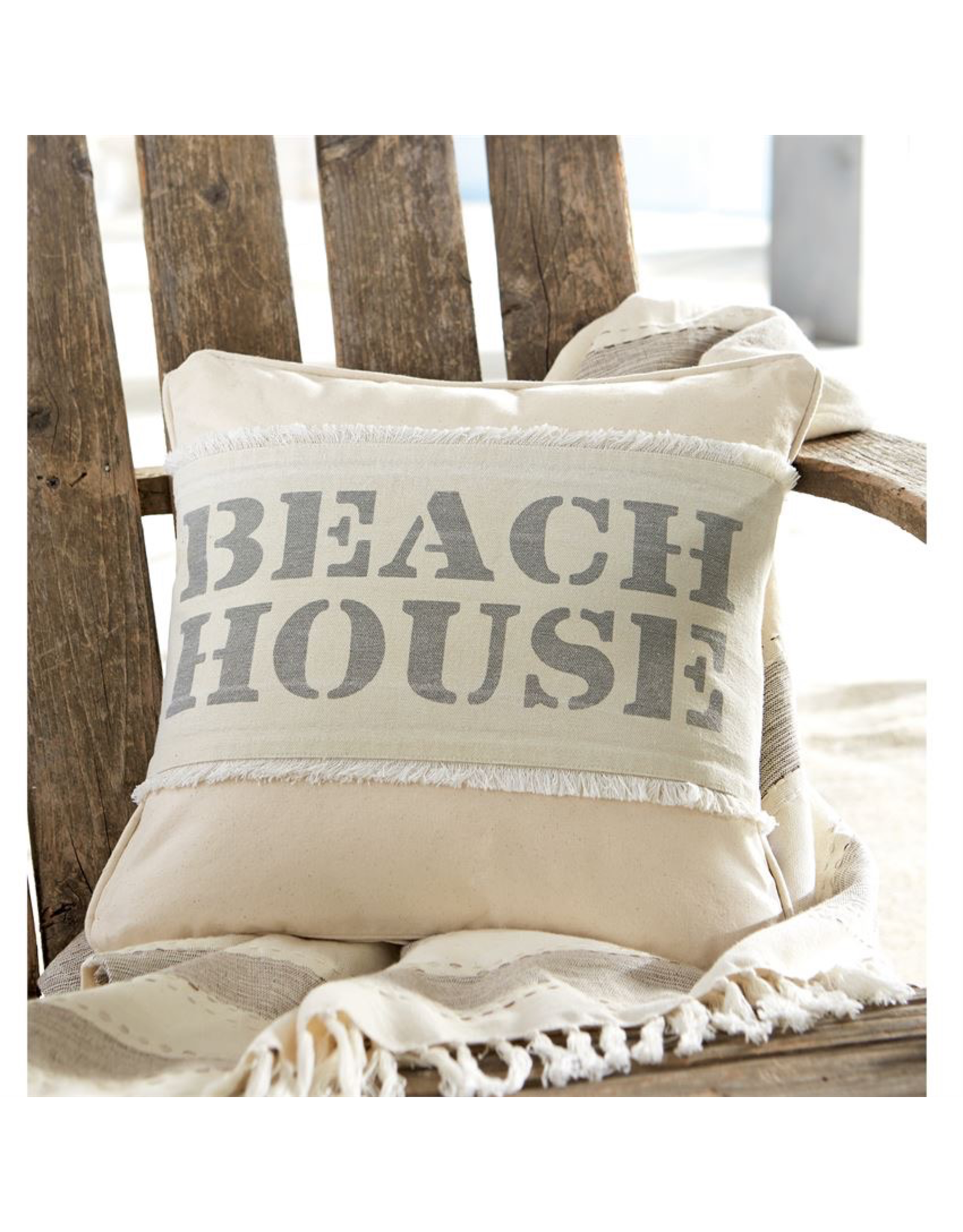 Mud Pie Beach House Washed Canvas Pillow Wrap 7x31 inch