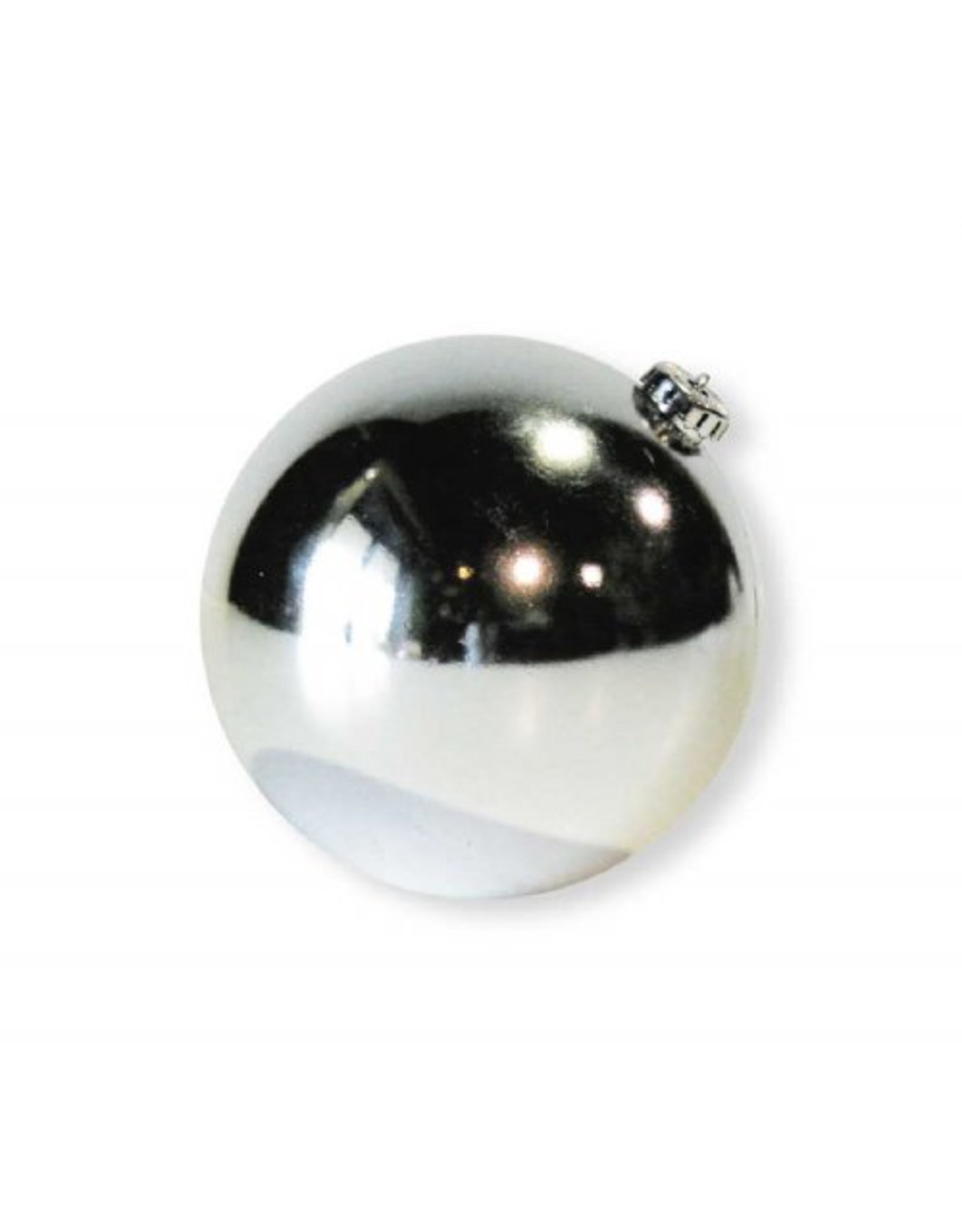 K&K Interiors Christmas Decor B7630MED Medium Silver Shiny Ball Ornament