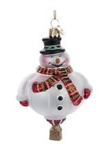 Kurt Adler Glass Hot Air Balloon Snowman Ornament 4.8 Inch Noble Gems Kurt Adler Glass Hot Air Balloon Snowman Ornament 4.8 Inch Noble Gems