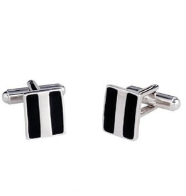 Annaleece Cuff Links Black and Silver | Mens Collection