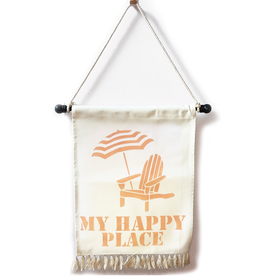 MFH Banner W Tassel Fringe 20x30 w My Happy Place