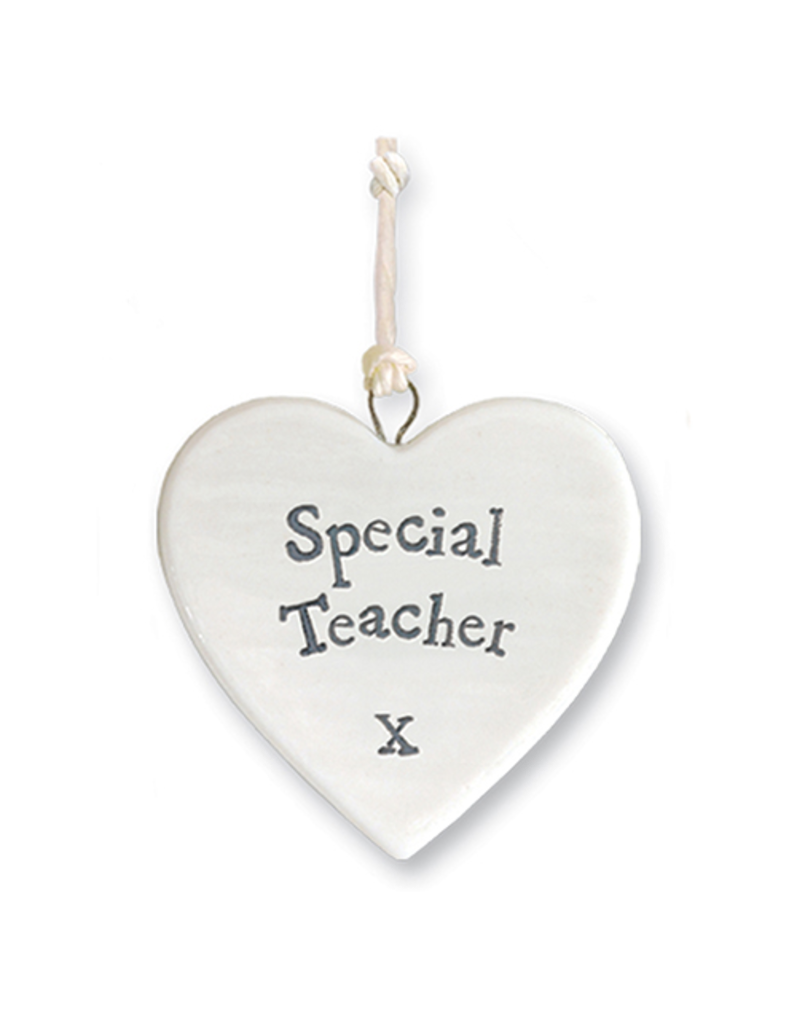 East of India Porcelain Heart Ornament 4178 Special Teacher X