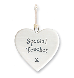 East of India Porcelain Heart Ornament 4178 Special Teacher X