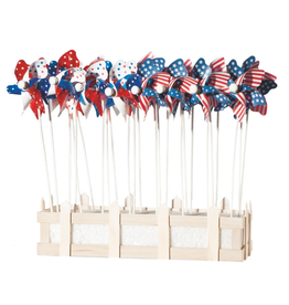 Midwest-CBK Patriotic Mini Pinwheel 11H inch Single 1 Count - Random Style