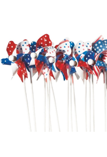 Midwest-CBK Patriotic Mini Pinwheel 11H inch Single 1 Count - Random Style