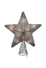 Kurt Adler Silver Star Lighted 10 Inch Christmas Tree Topper