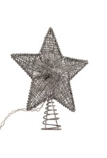 Kurt Adler Silver Star Lighted 10 Inch Christmas Tree Topper
