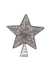 Kurt Adler Silver Star Lighted 10 Inch Christmas Tree Topper