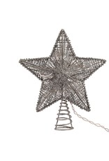 Kurt Adler Silver Star Lighted 10 Inch Christmas Tree Topper