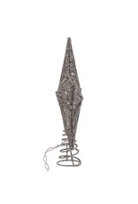 Kurt Adler Silver Star Lighted 10 Inch Christmas Tree Topper