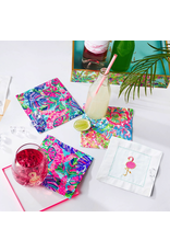 Lilly Pulitzer® Embroidered Cotton Cocktail Napkins Set 4 Exotic Garden