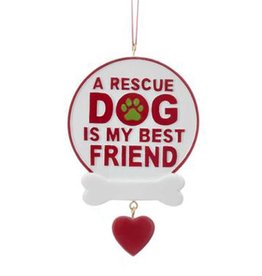 Kurt Adler Rescue Dog Ornament A Rescue Dog Is My Best Friend