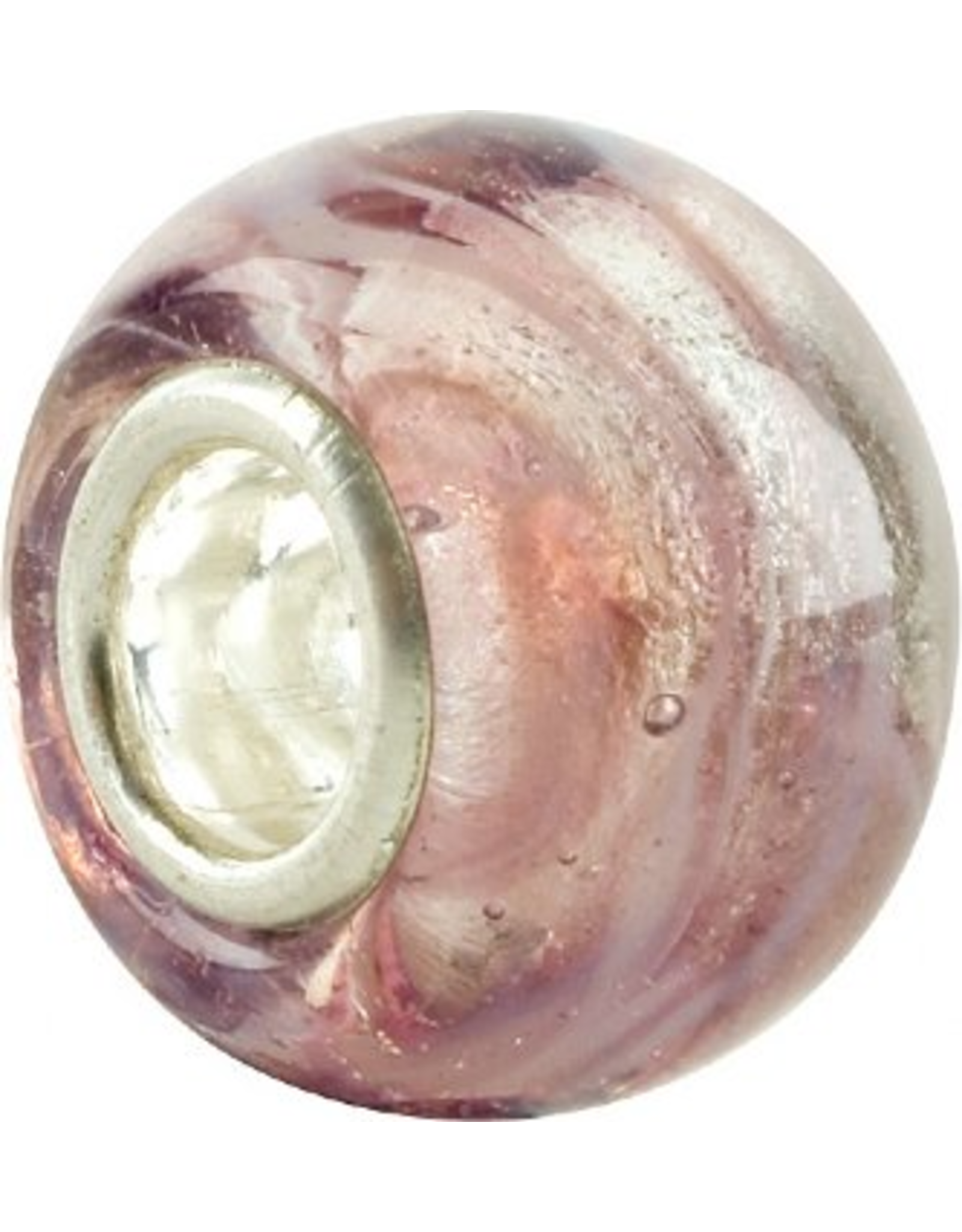 Chamilia Charm Murano Glass Bead O-11 Swirl Light Pink