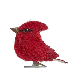 Kurt Adler Red Cardinal Sisal Bird With Clip Ornament 3 Inch CENTER